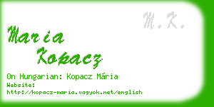 maria kopacz business card